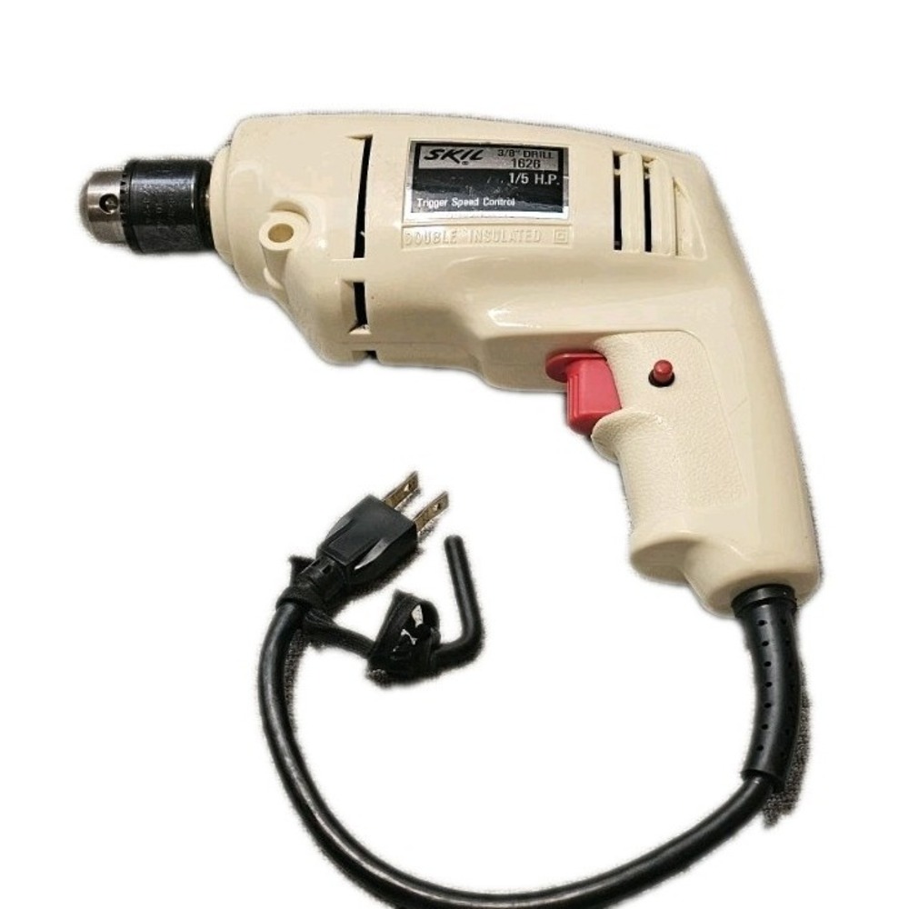 Vintage Skill 3/8" 1626 Corded Drill Tested Works Electric Power Tool No Bits